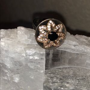 Antique vintage ring garnet and diamond